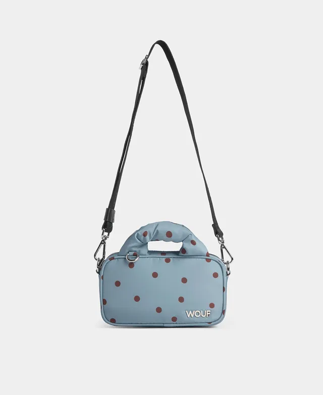 wouf-polka-mini-sac-matelass-20-cm-pois-noirs image 1
