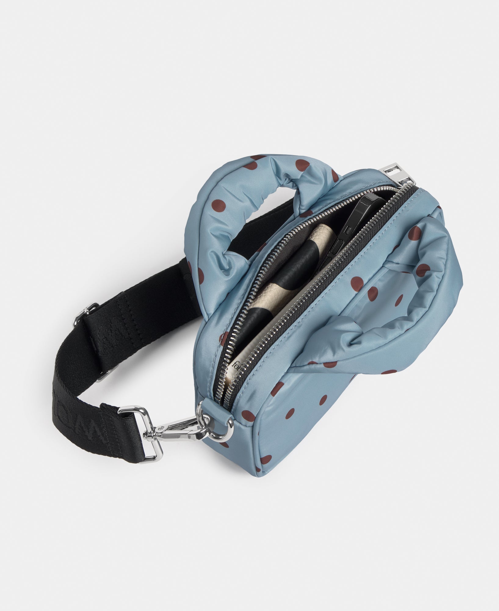wouf-polka-mini-sac-matelass-20-cm-pois-noirs image 5