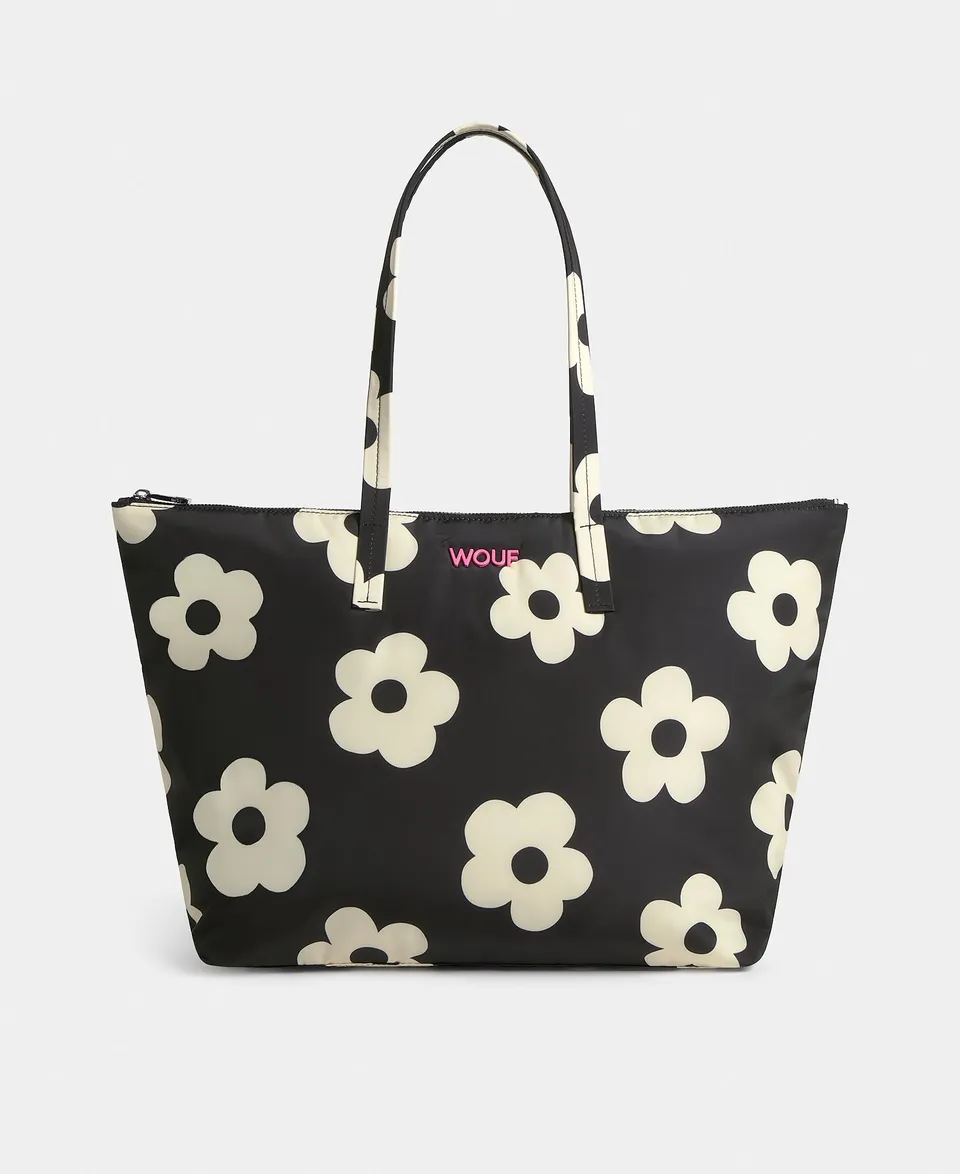 wouf-studio-sac-cabas-night-daisy-tote-fleurs-recycl image 1